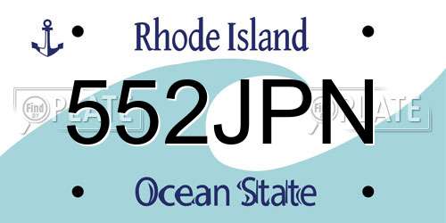 552JPN Rhode Island License Plate