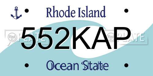 552KAP Rhode Island License Plate