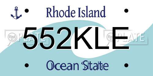 552KLE Rhode Island License Plate