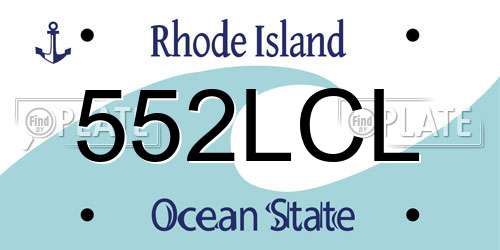 552LCL Rhode Island License Plate