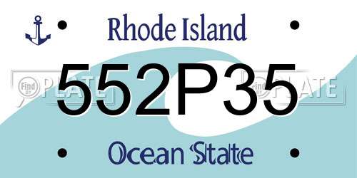 552P35 Rhode Island License Plate