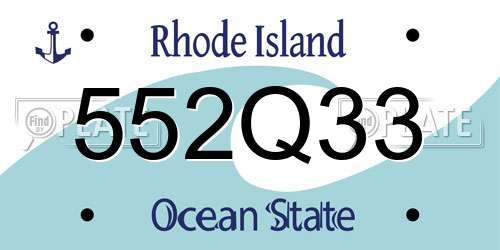 552Q33 Rhode Island License Plate