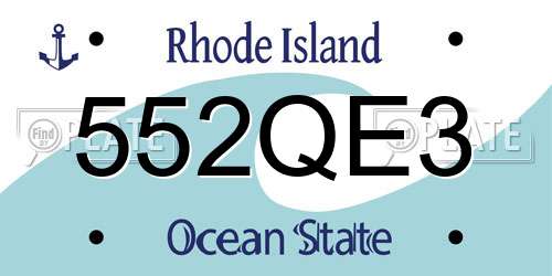 552QE3 Rhode Island License Plate