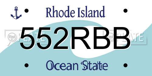 552RBB Rhode Island License Plate