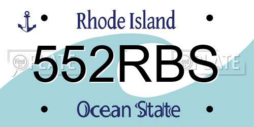 552RBS Rhode Island License Plate
