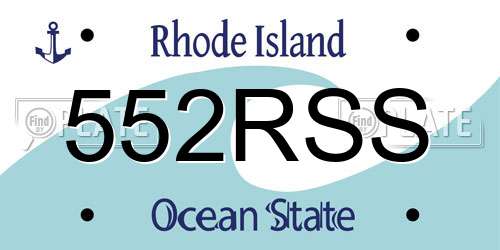 552RSS Rhode Island License Plate