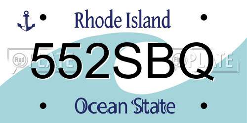 552SBQ Rhode Island License Plate