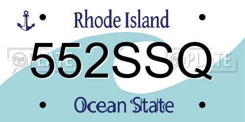 552SSQ Rhode Island License Plate