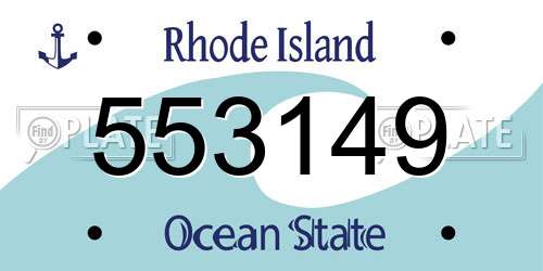 553149 Rhode Island License Plate