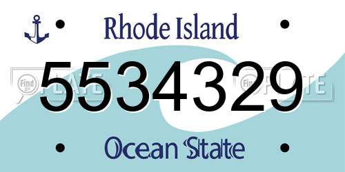 5534329 Rhode Island License Plate
