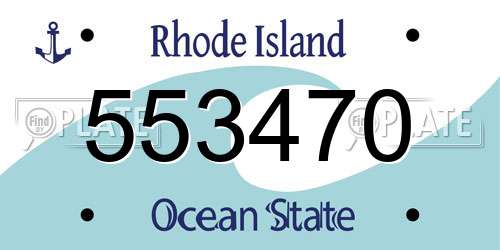 553470 Rhode Island License Plate