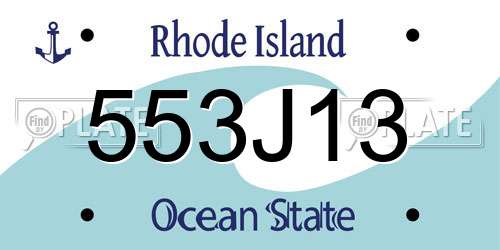 553J13 Rhode Island License Plate