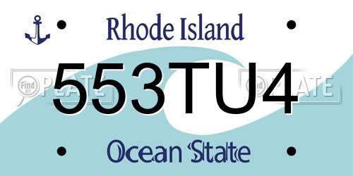 553TU4 Rhode Island License Plate