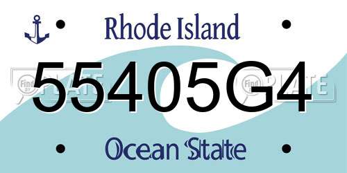 55405G4 Rhode Island License Plate