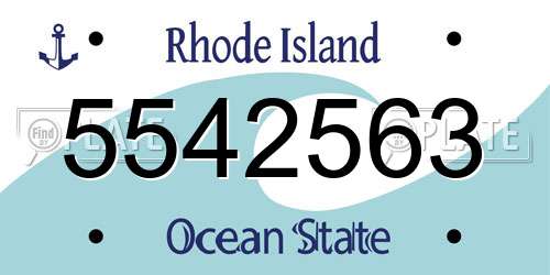 5542563 Rhode Island License Plate