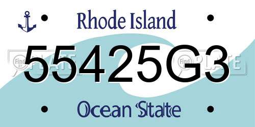 55425G3 Rhode Island License Plate