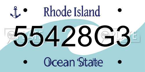 55428G3 Rhode Island License Plate