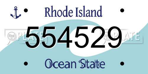 554529 Rhode Island License Plate