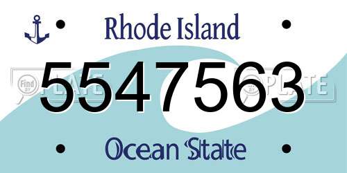 5547563 Rhode Island License Plate