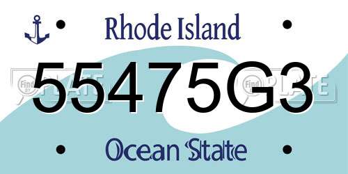 55475G3 Rhode Island License Plate
