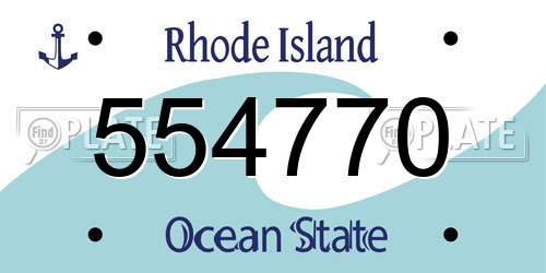 554770 Rhode Island License Plate