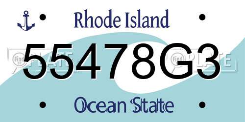 55478G3 Rhode Island License Plate