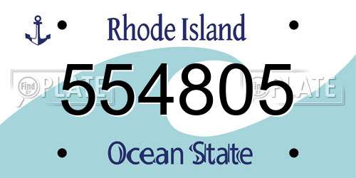 554805 Rhode Island License Plate