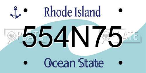 554N75 Rhode Island License Plate