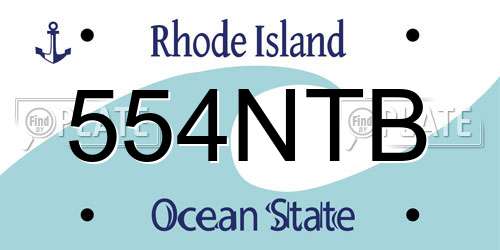 554NTB Rhode Island License Plate