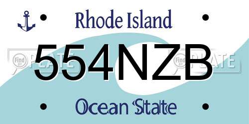 554NZB Rhode Island License Plate
