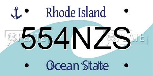 554NZS Rhode Island License Plate