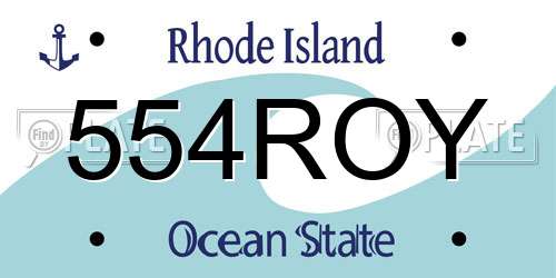 554ROY Rhode Island License Plate