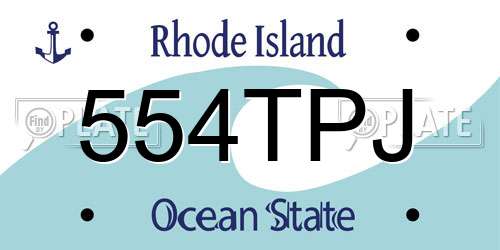 554TPJ Rhode Island License Plate