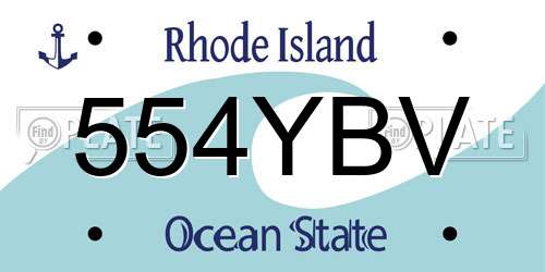 554YBV Rhode Island License Plate