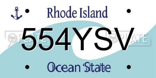 554YSV Rhode Island License Plate