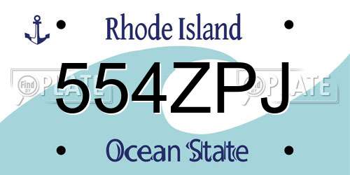 554ZPJ Rhode Island License Plate