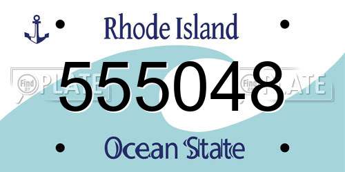 555048 Rhode Island License Plate