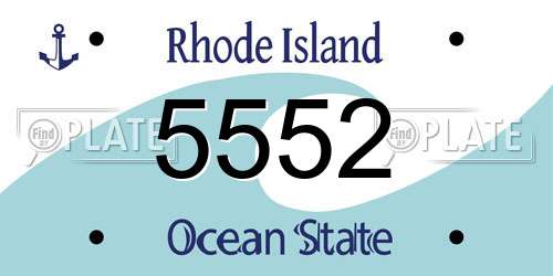 5552 Rhode Island License Plate