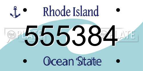 555384 Rhode Island License Plate