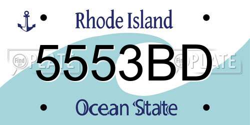 5553BD Rhode Island License Plate