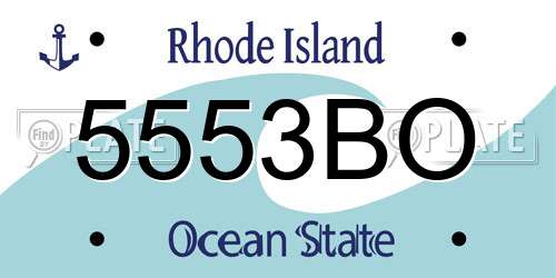 5553BO Rhode Island License Plate