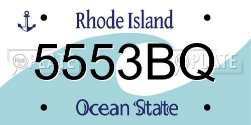 5553BQ Rhode Island License Plate