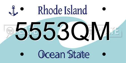 5553QM Rhode Island License Plate