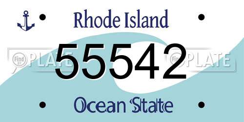 55542 Rhode Island License Plate