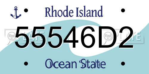 55546D2 Rhode Island License Plate