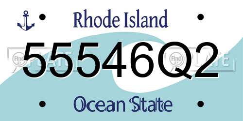 55546Q2 Rhode Island License Plate