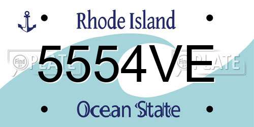 5554VE Rhode Island License Plate