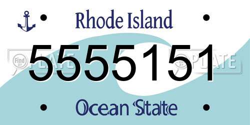 5555151 Rhode Island License Plate