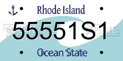 55551S1 Rhode Island License Plate