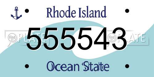 555543 Rhode Island License Plate